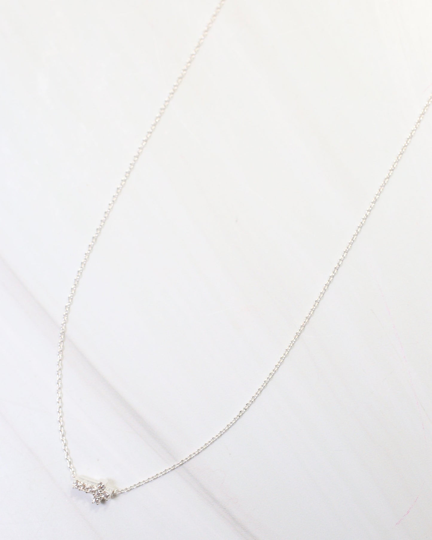 Milton Side Cross Necklace Silver