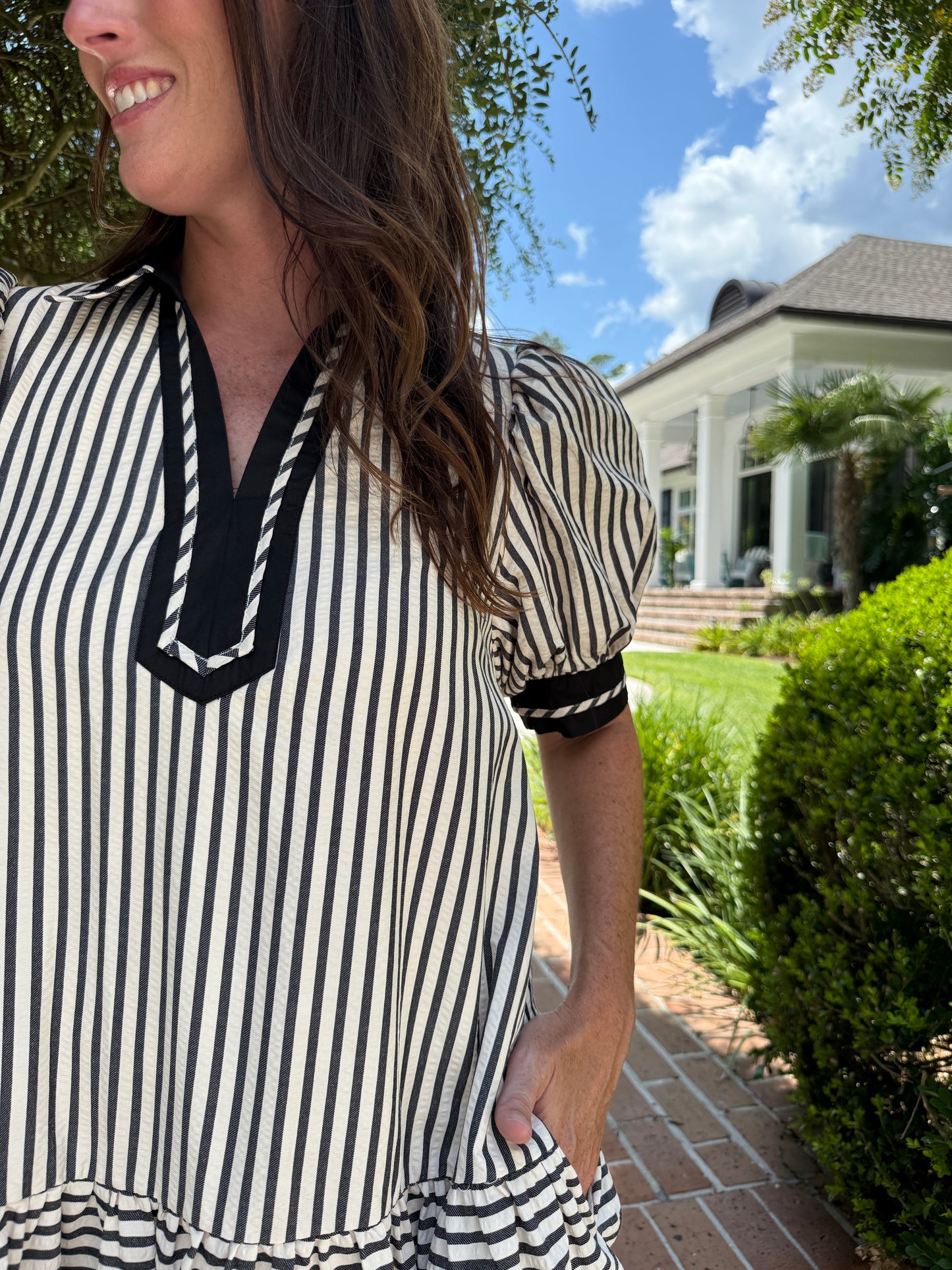 Cameron Black Stripe Dress