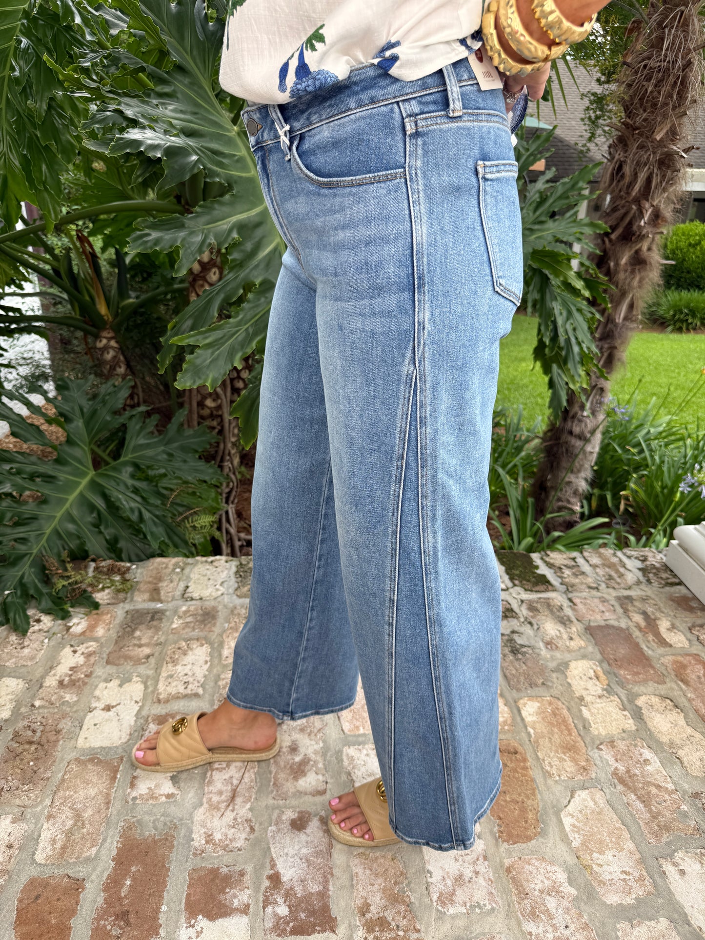 Just Black Seamed Wide Leg- Medium Denim