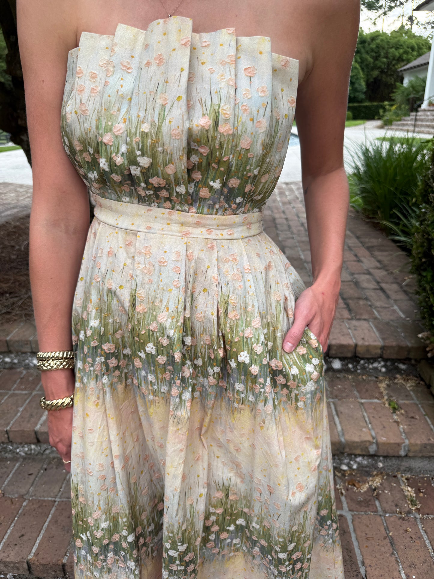 Ansley Floral Strapless Dress