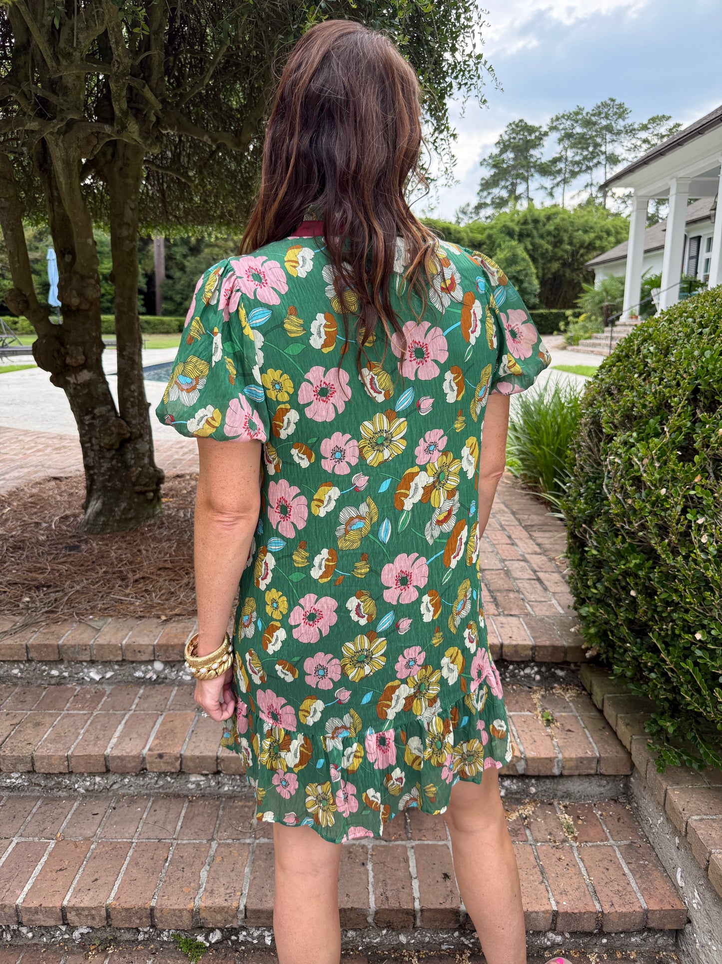 Partridge Floral Puff Sleeve Dress