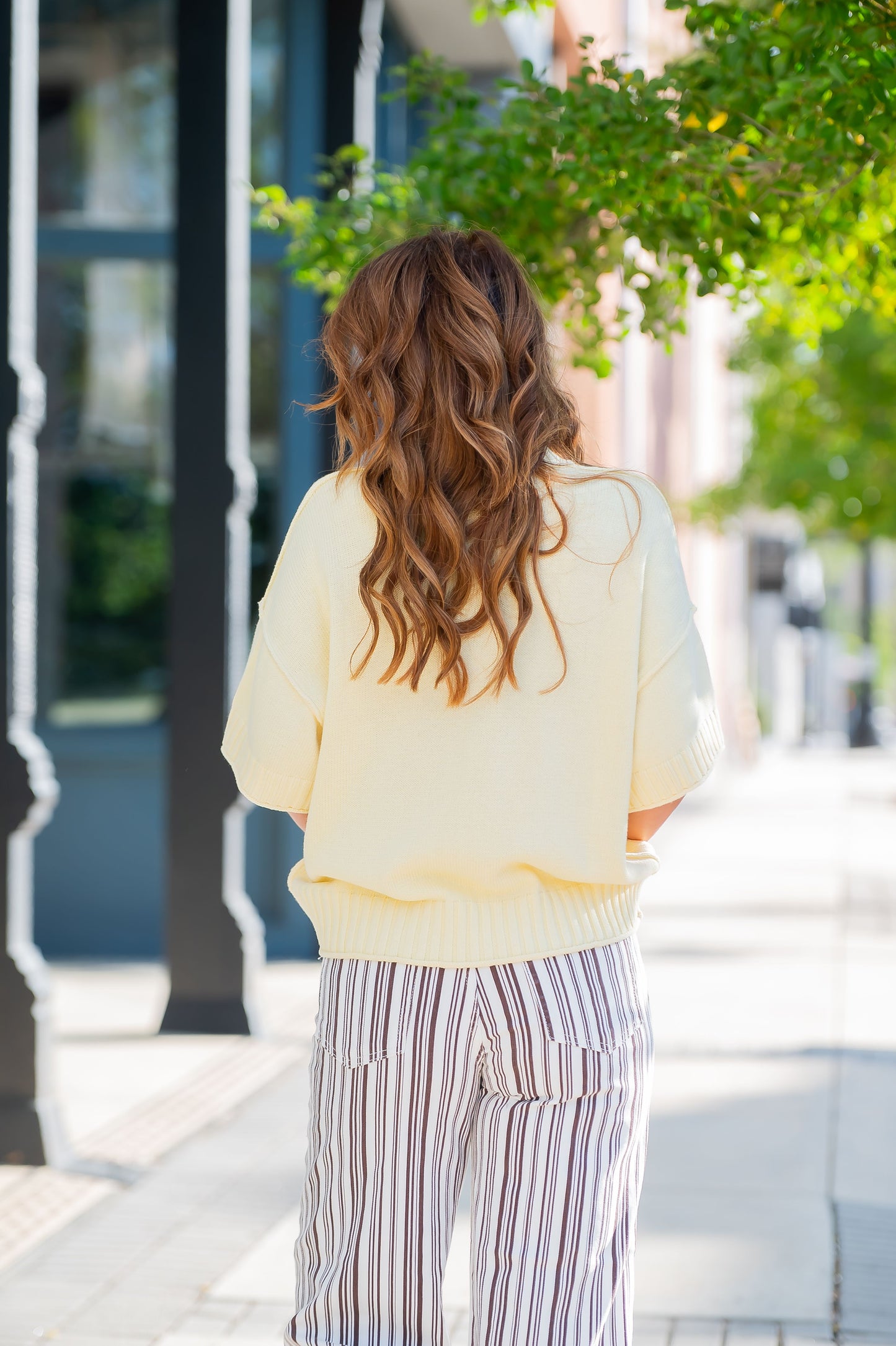 Joy Patch Pocket Jeans- Brown Stripe