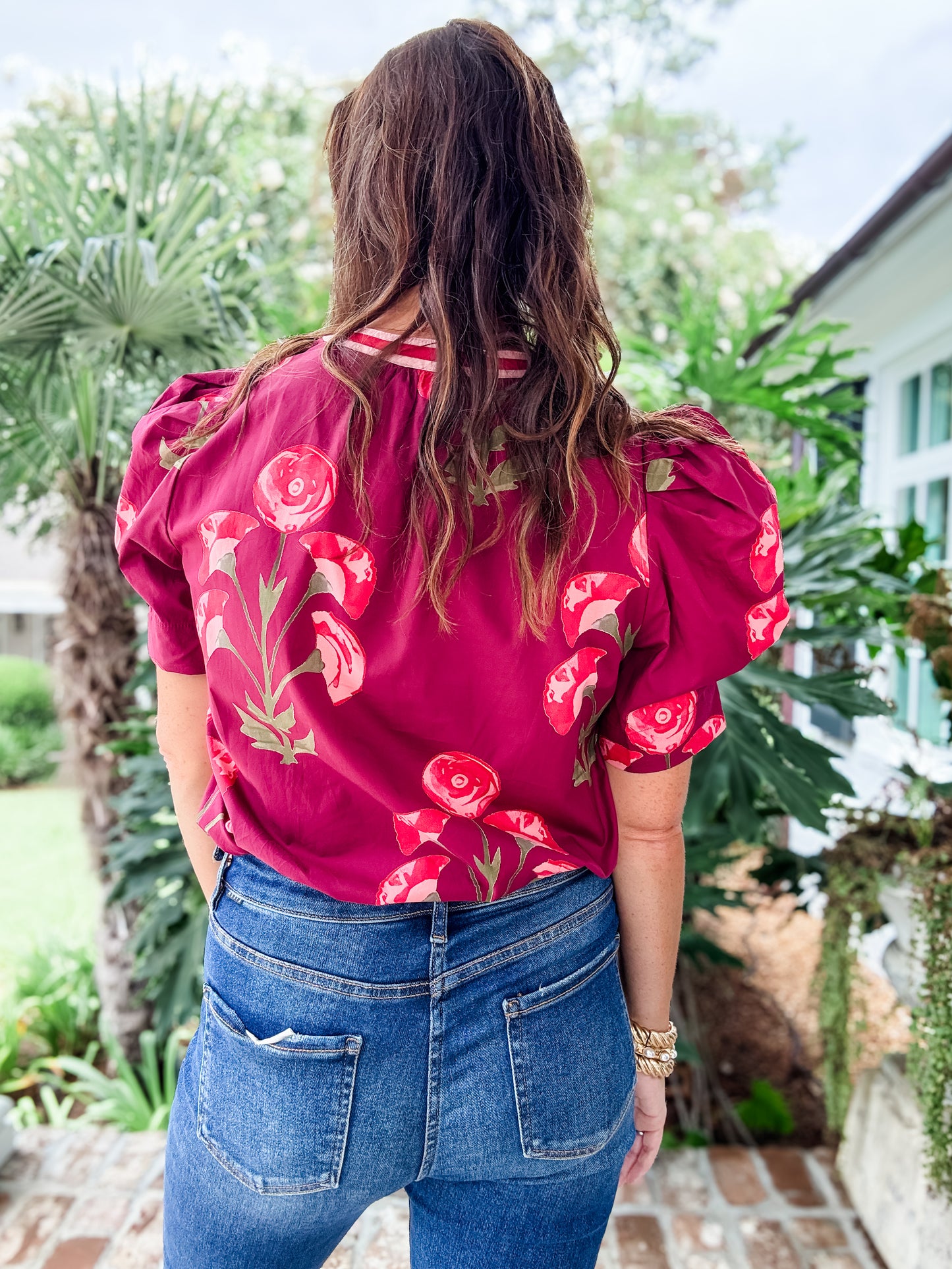 Poppies Garnet Short Sleeve Shirt