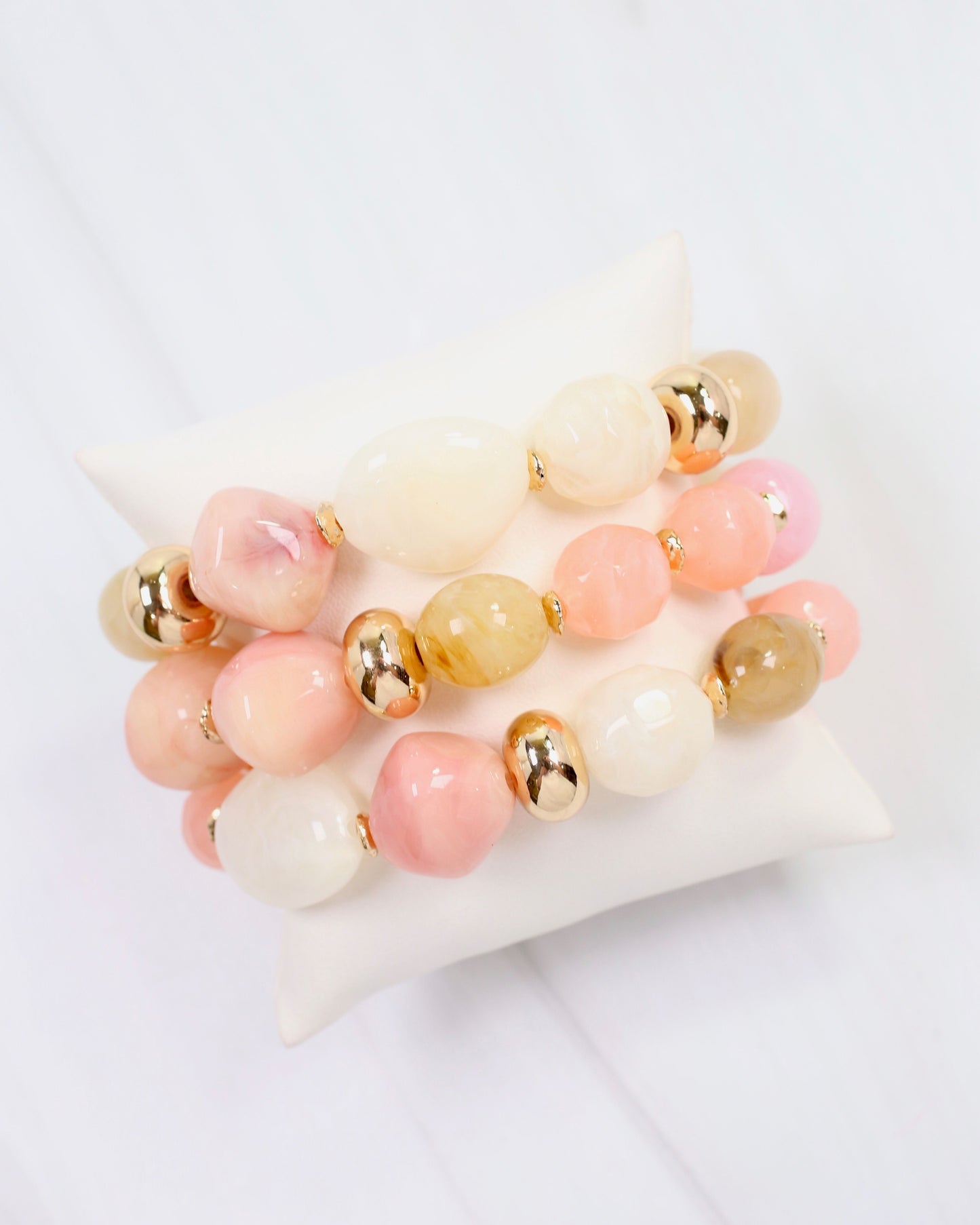 Ambridge Stone Stretch Bracelet Set Pink Multi