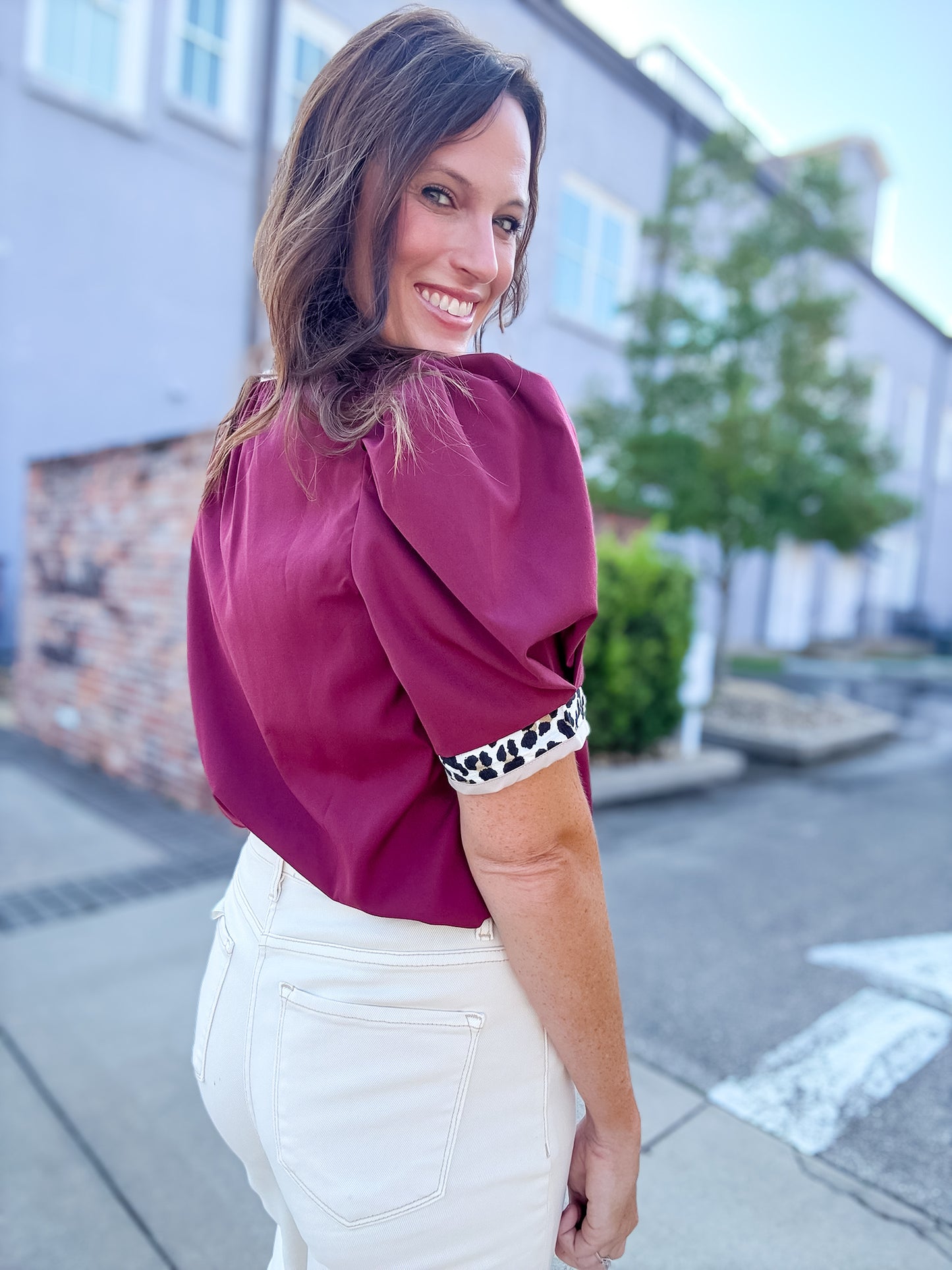 Wild Side Merlot Short Sleeve Top