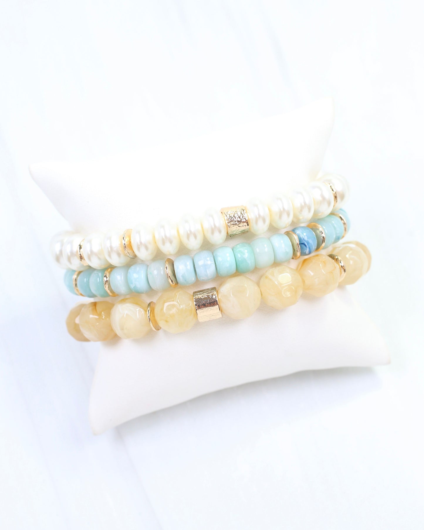 Diane Beaded Bracelet Set Natural