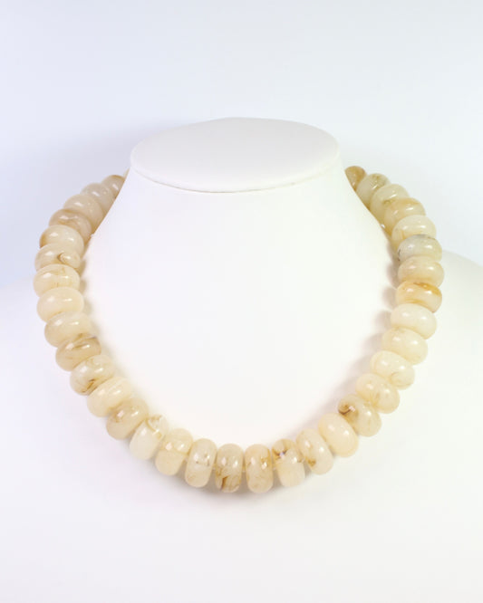 Pipestone Marble Beaded Necklace Natural