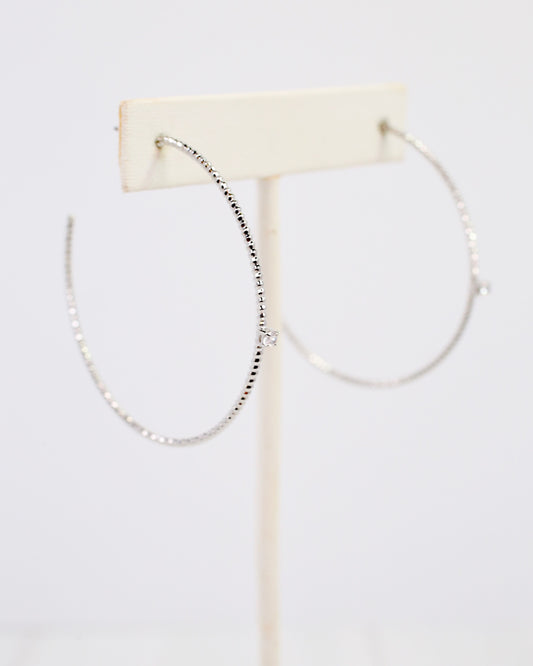 Watertown Textured Hoop Earring Silver