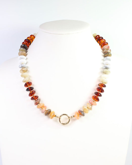 Fort Kent Stone Beaded Toggle Necklace Natural Multi