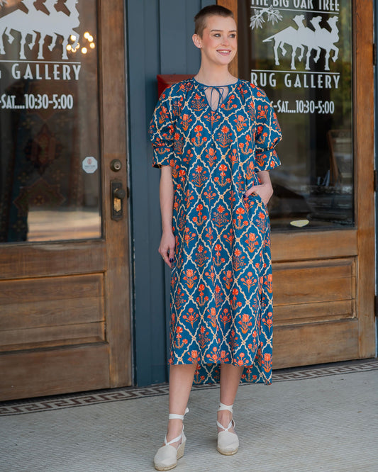 Solana Floral Cuffed Puff Sleeve Dress