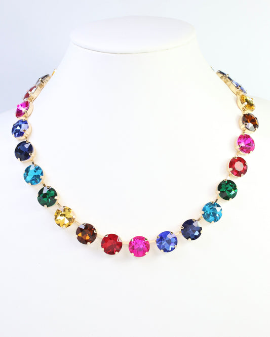Fairchild Rhinestone Necklace Dark Multi