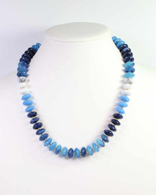 Belfast Stone Beaded Necklace Blue Multi
