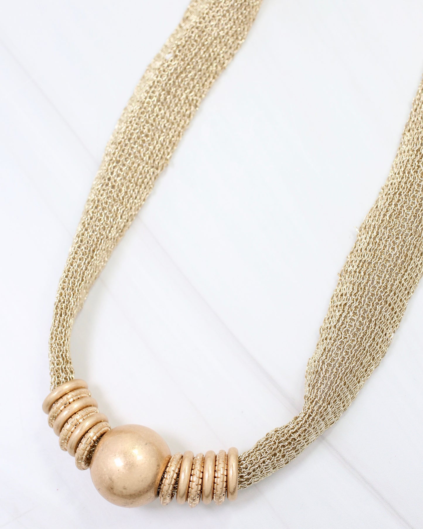 Ludington Statement Necklace Worn Gold