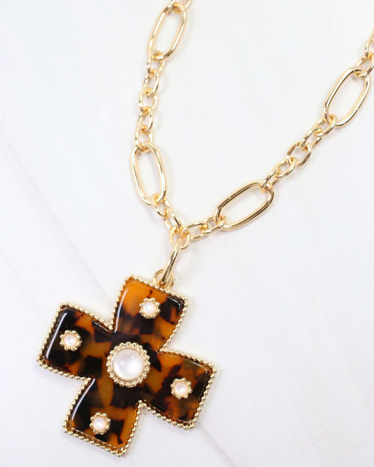 Cayce Large Cross Charm Tortoise