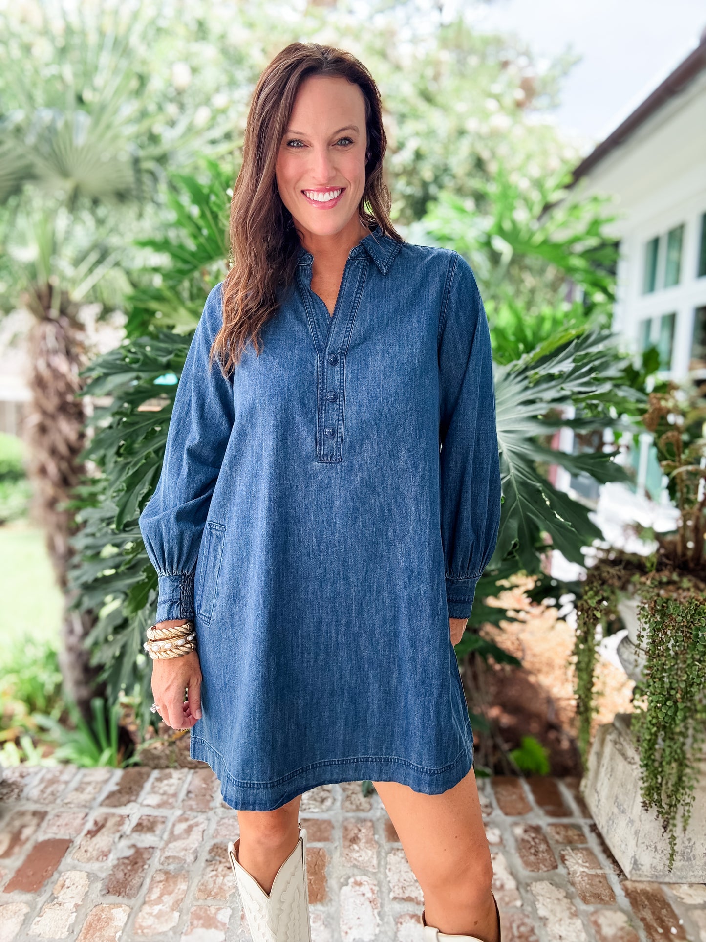 Mindy Denim Dress with Pockets