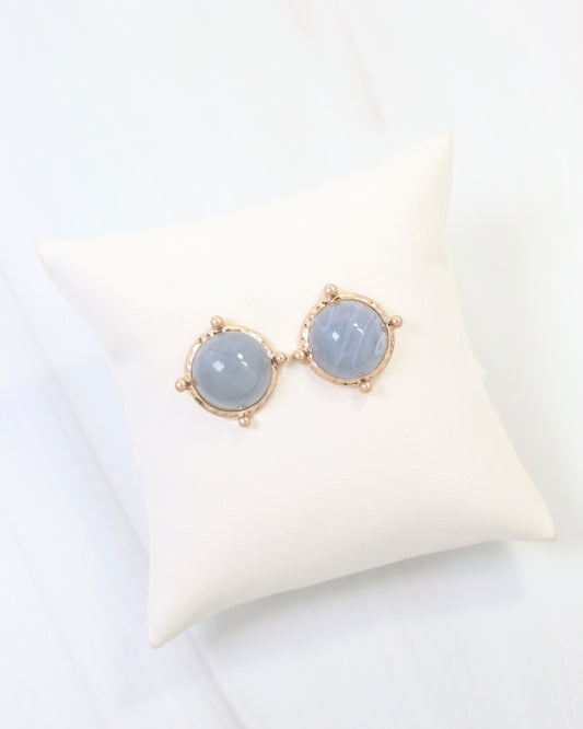 Florissant Round Post Earring Dusty Blue