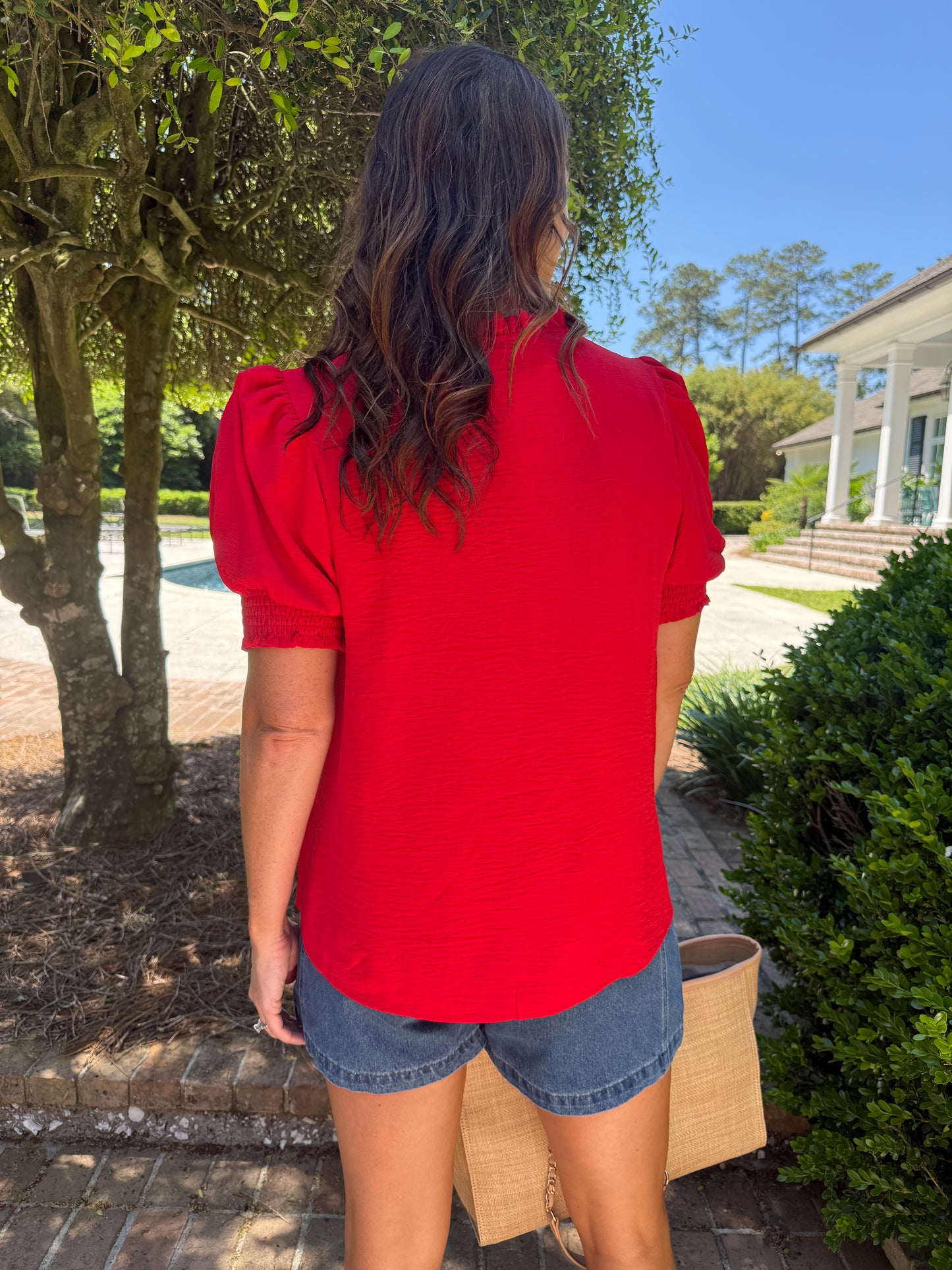 Linley Short Sleeve Red Top