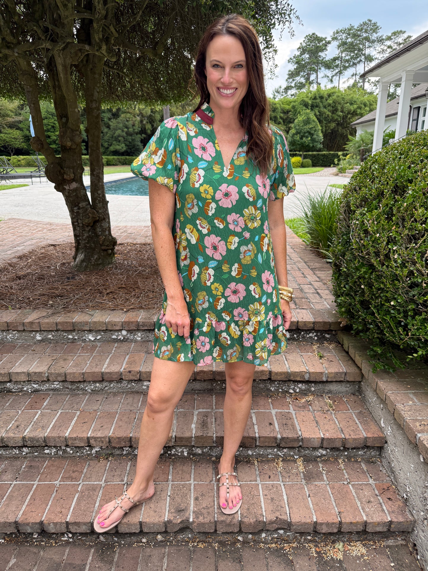 Partridge Floral Puff Sleeve Dress