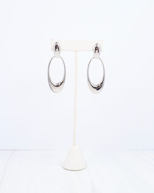 Emilia Oval Door Knocker Earring Silver