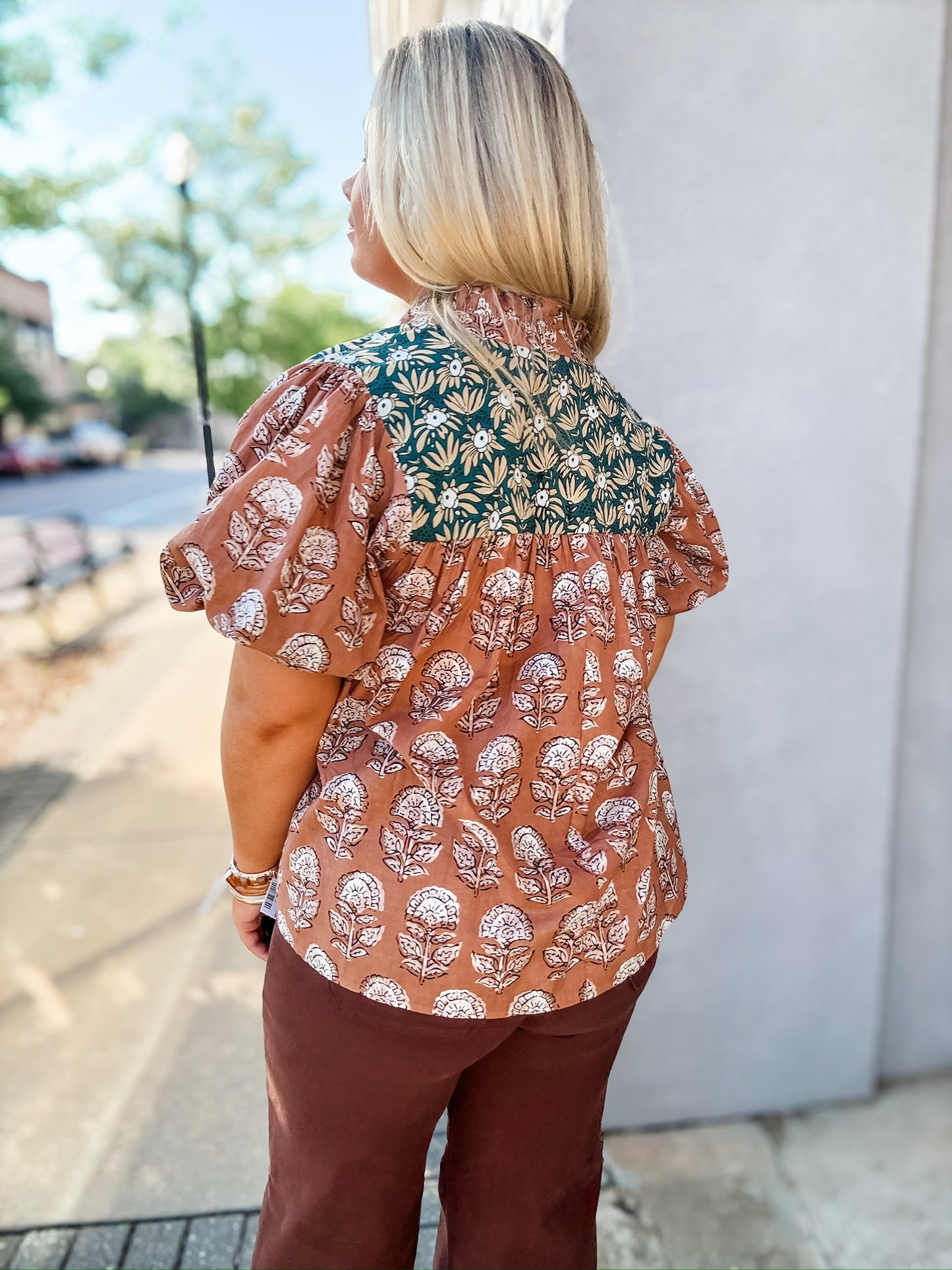 Rebekah Tie Top in Brown
