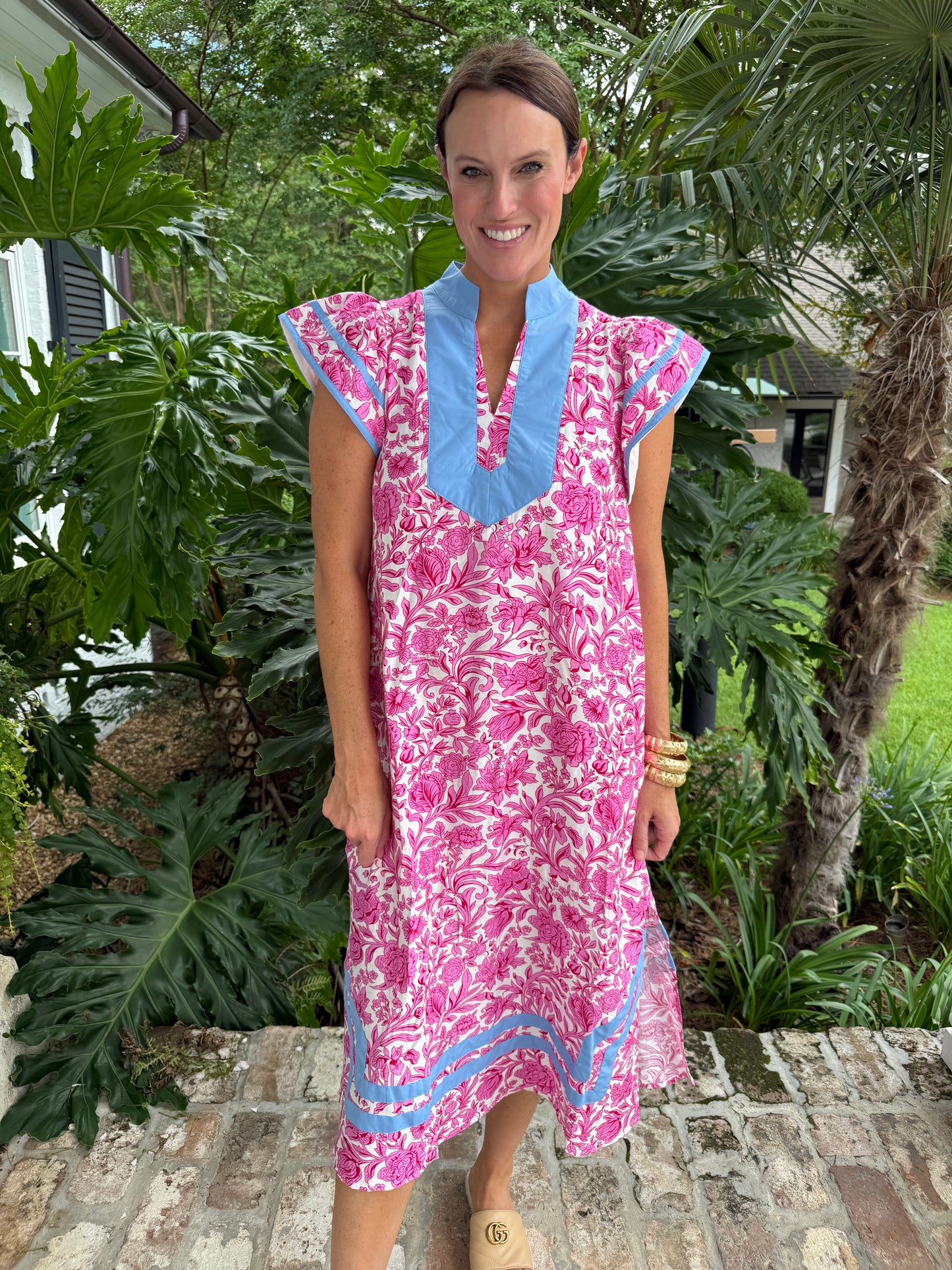 Charleston Floral Maxi- Pink