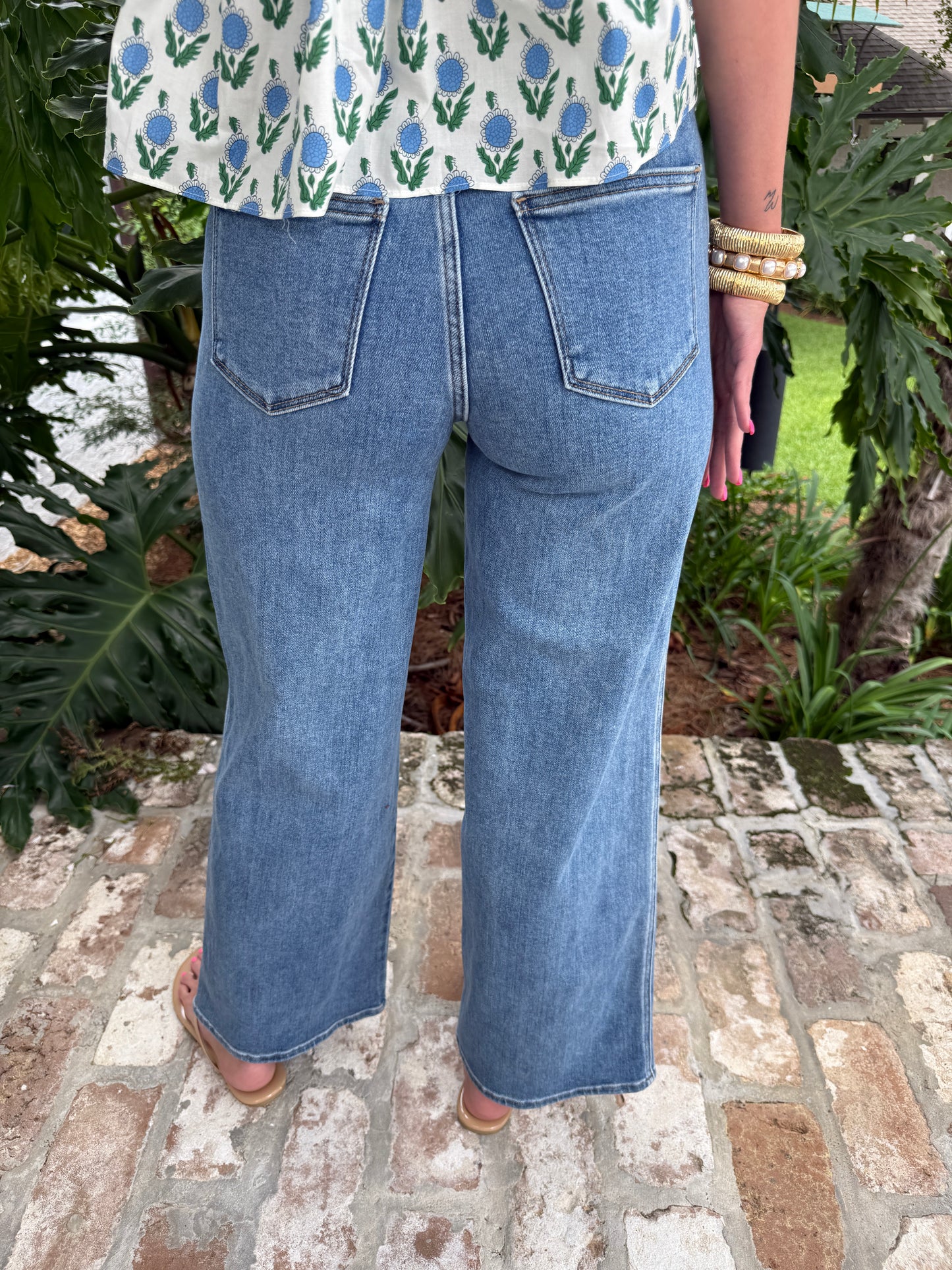Just Black Seamed Wide Leg- Medium Denim