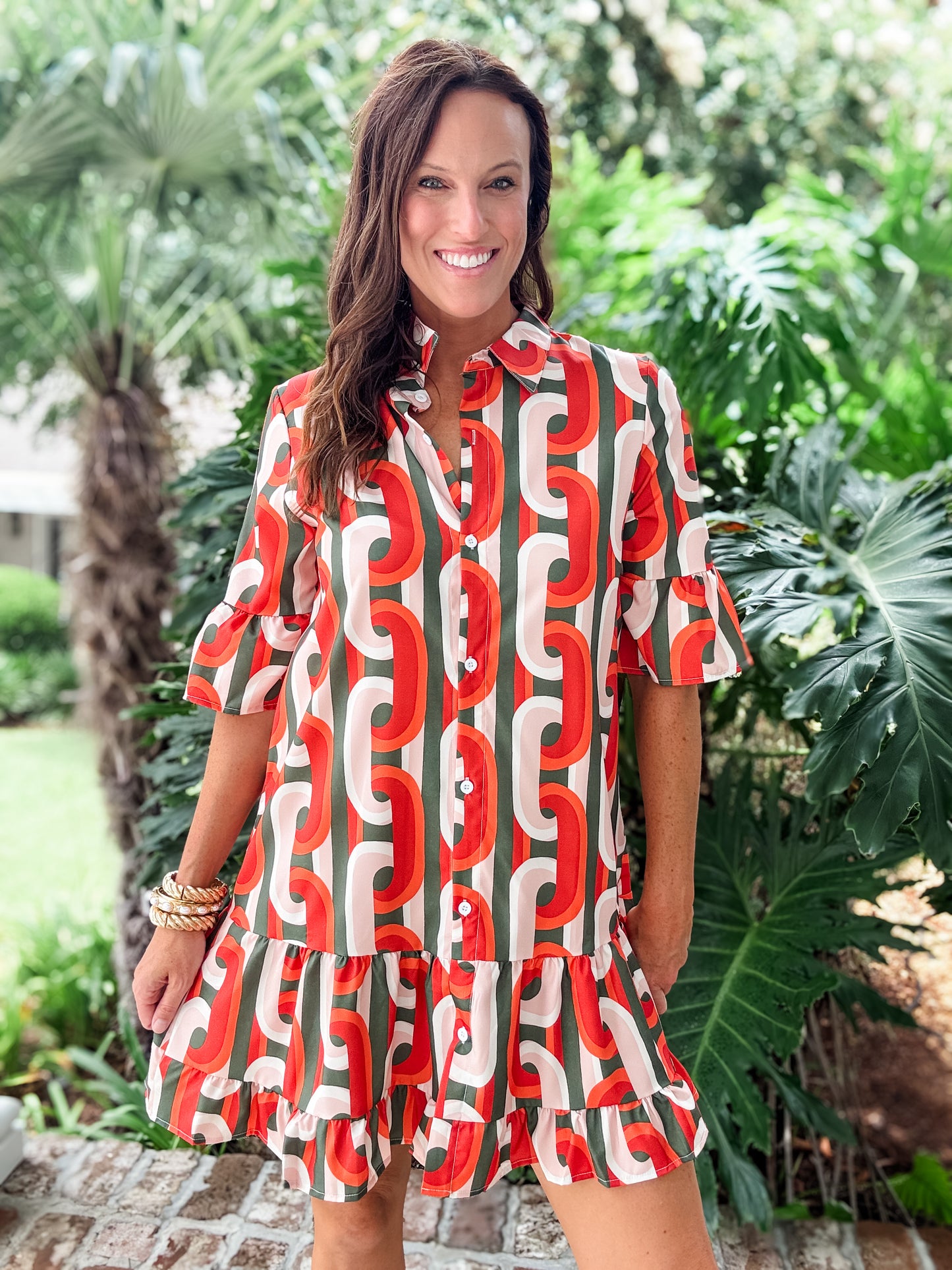 Marsha Retro Print Dress