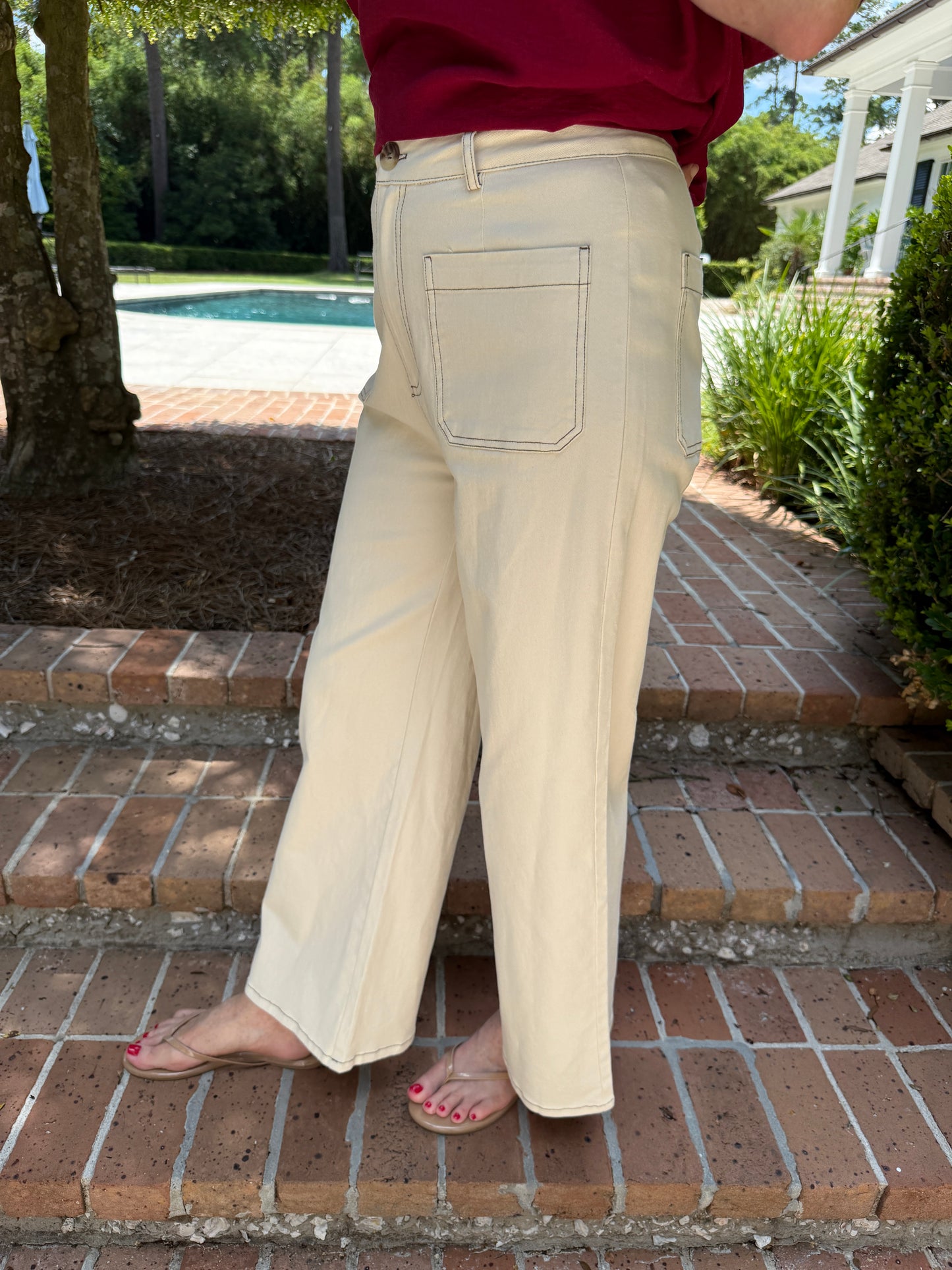 Harris Patch Pocket Pants- Ecru