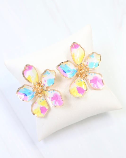 Monett Flower Post Earring Multi