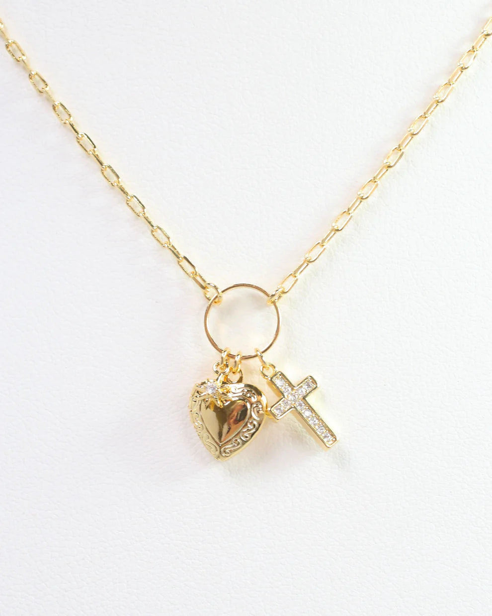 Sally Drop Charm Necklace Gold