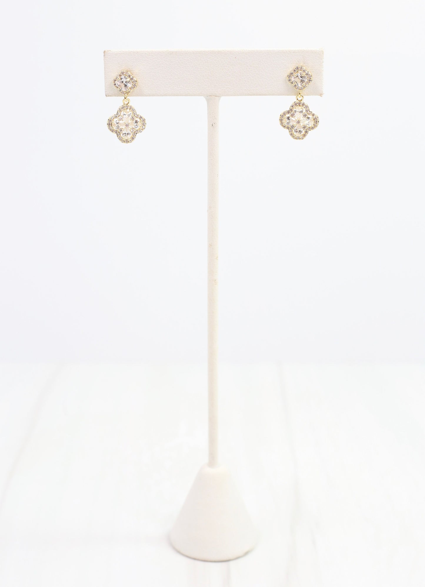 Rohan CZ Clover Drop Earring Clear