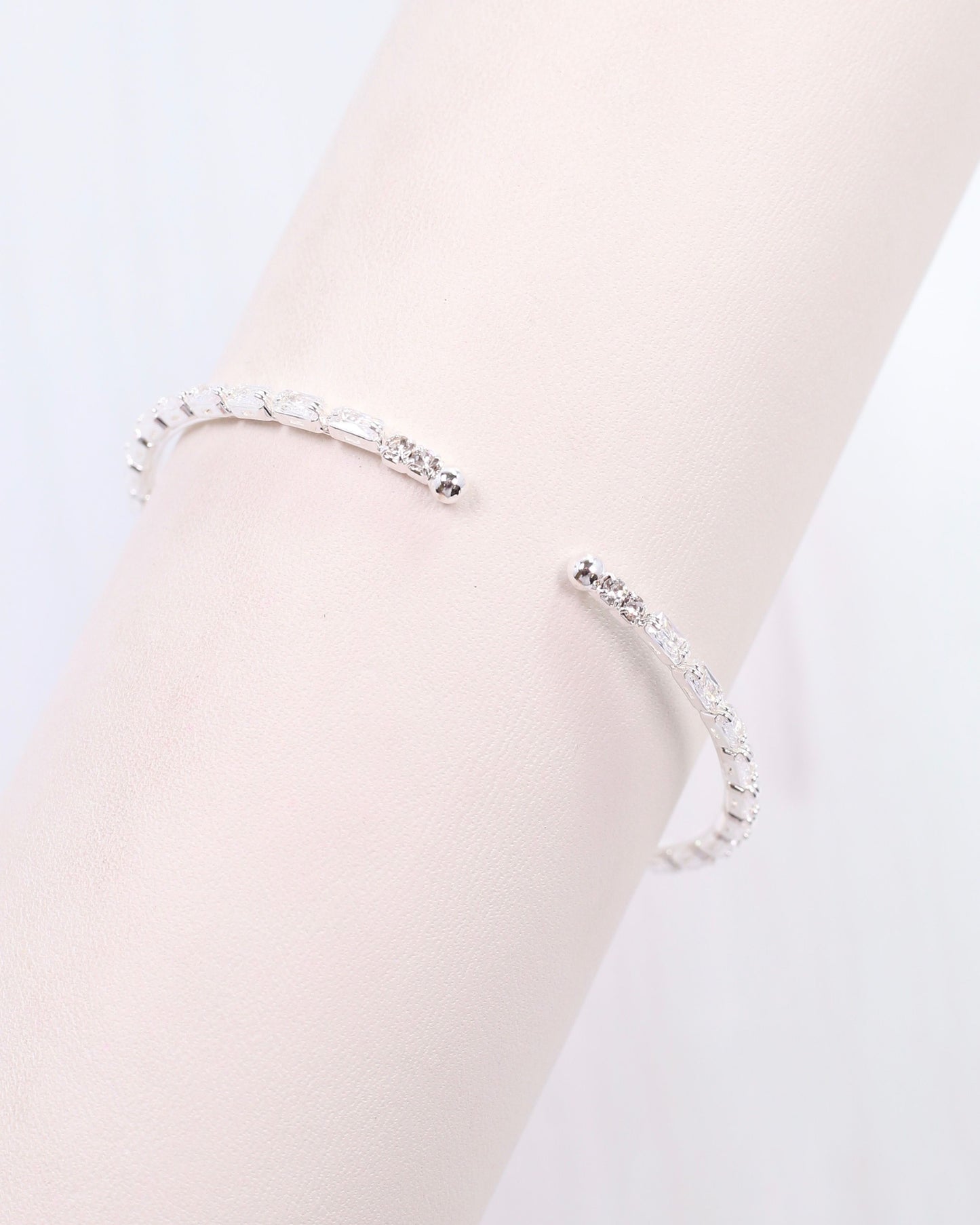 Hawthorne CZ Cuff Bracelet Silver