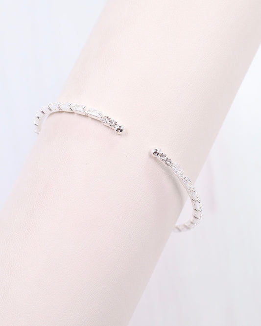 Hawthorne CZ Cuff Bracelet Silver