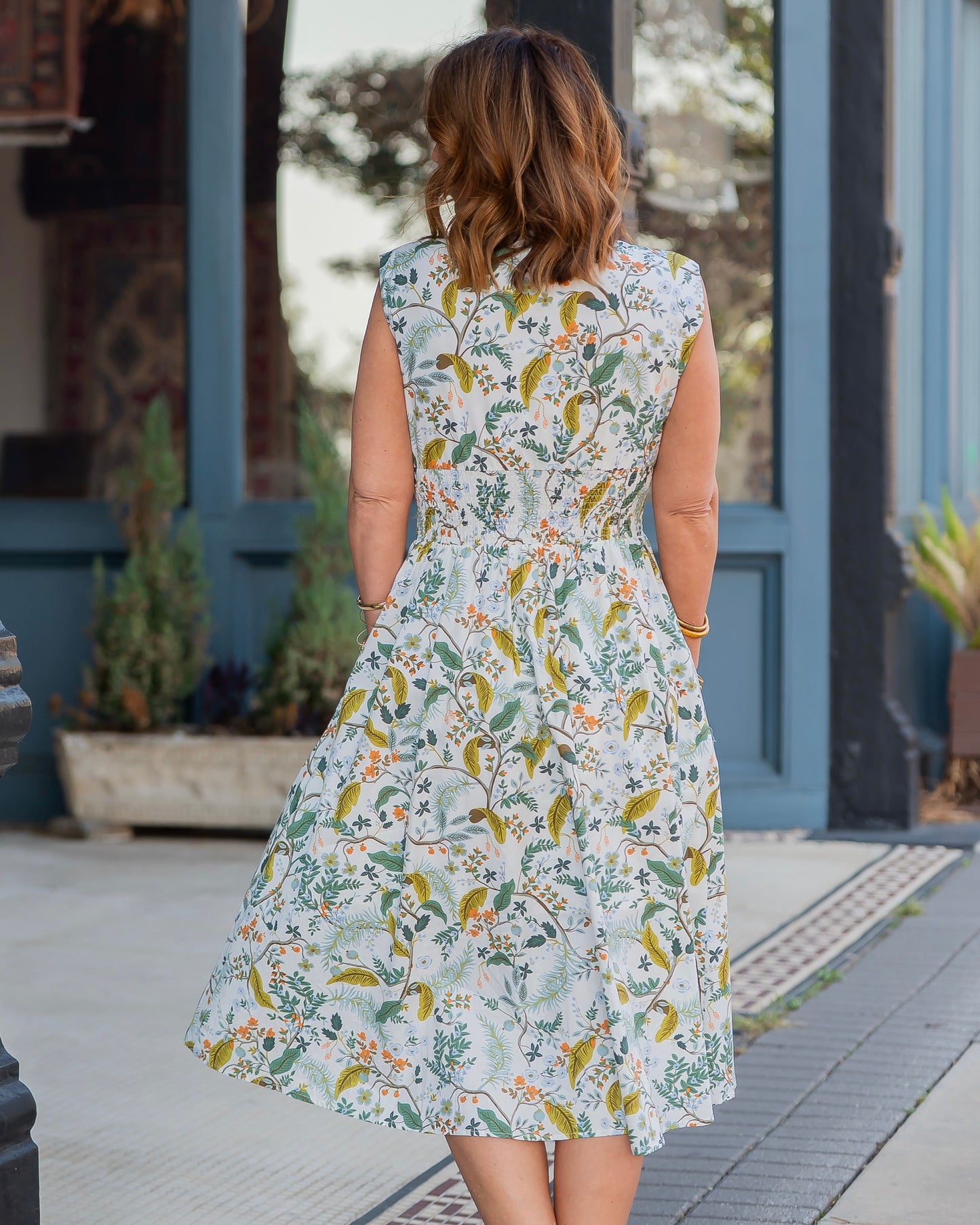 Briella Zipper Front Smocked Waist Dress