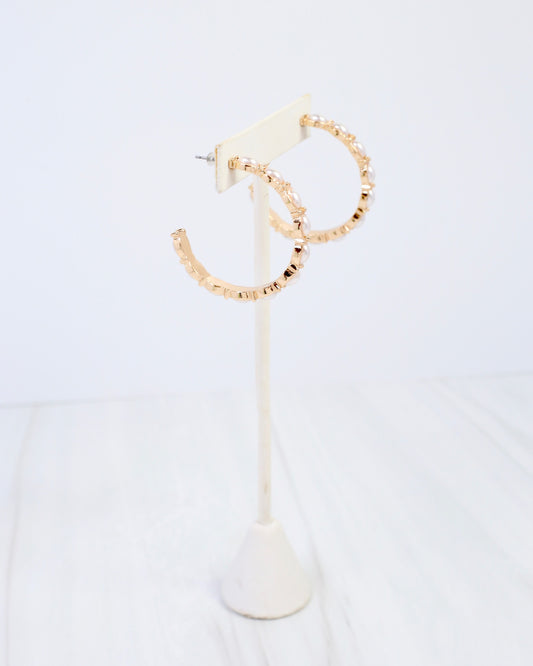 Abington Pearl Hoop Earring Gold