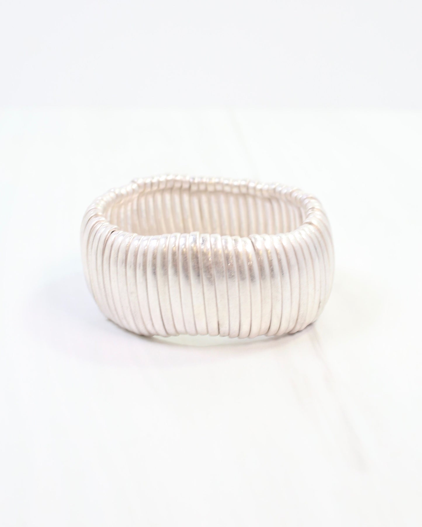Cobra Stretch Bracelet Worn Silver