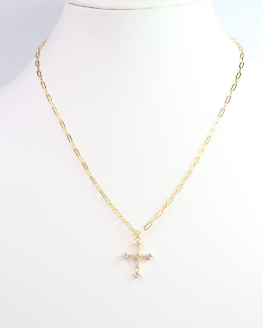 Chapel Hill Cross Necklace Gold