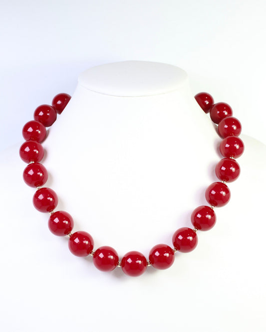Megan Beaded Necklace Burgundy