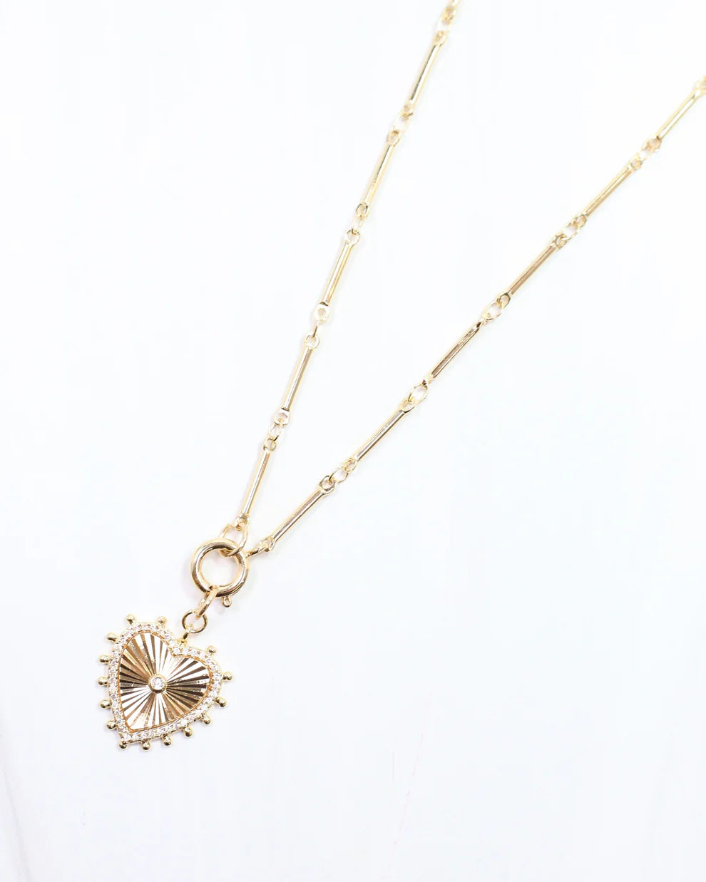 Dana Point Heart Charm Necklace Gold
