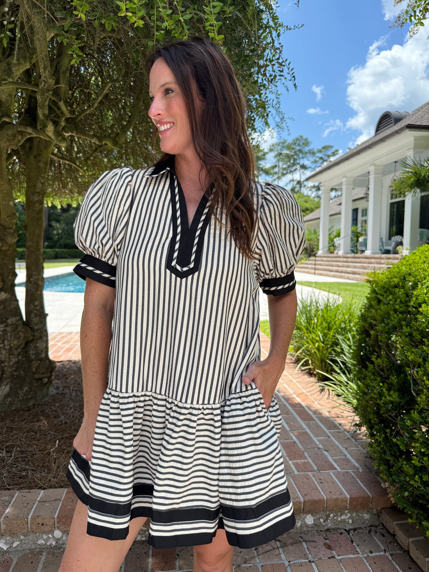 Cameron Black Stripe Dress