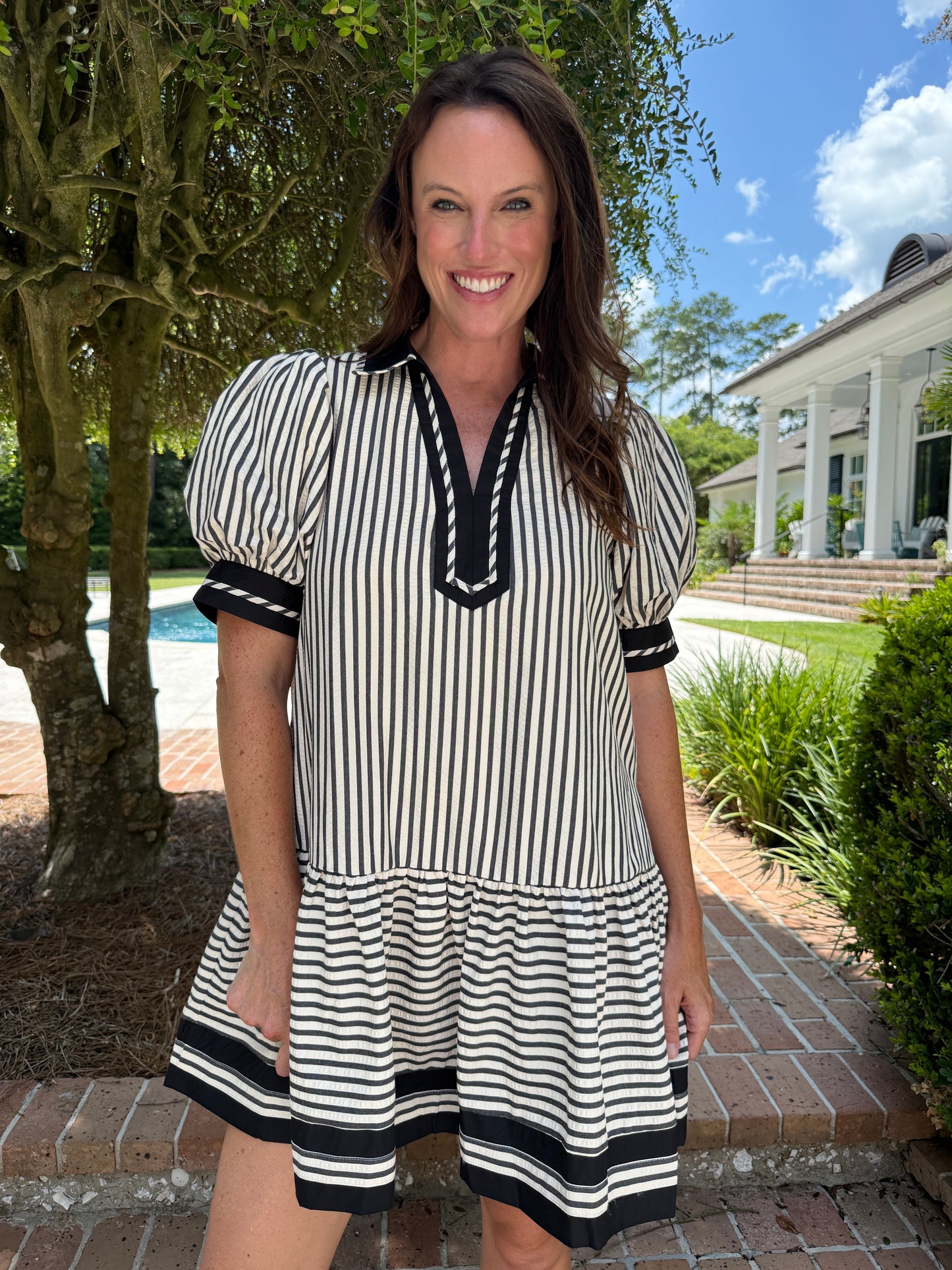 Cameron Black Stripe Dress