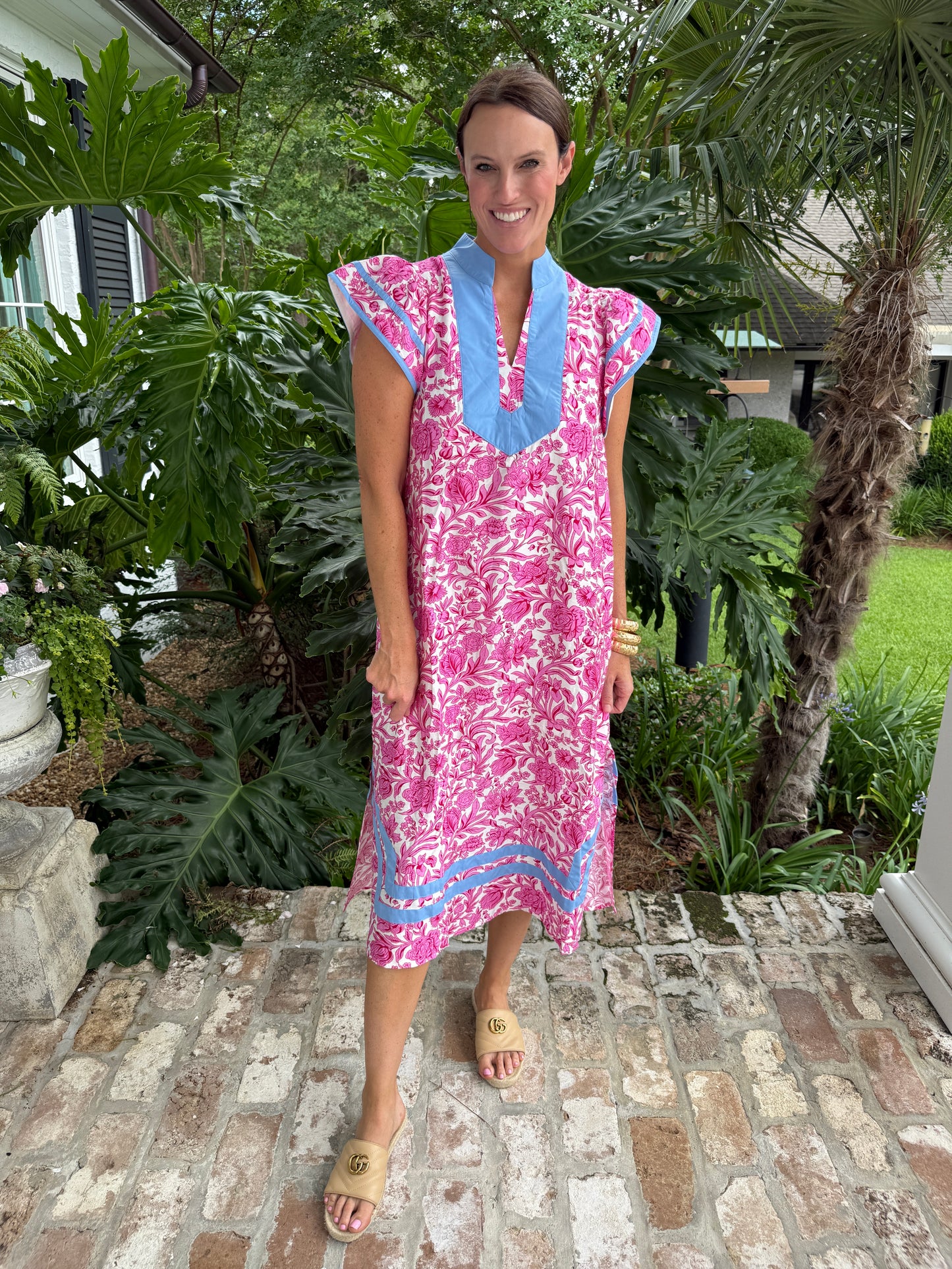 Charleston Floral Maxi- Pink