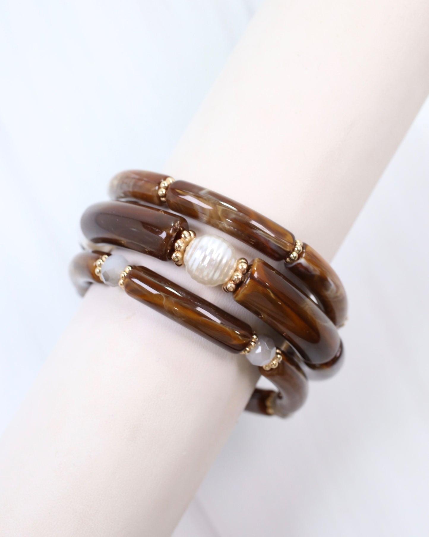 Leavenworth Stretch Bracelet Set Brown