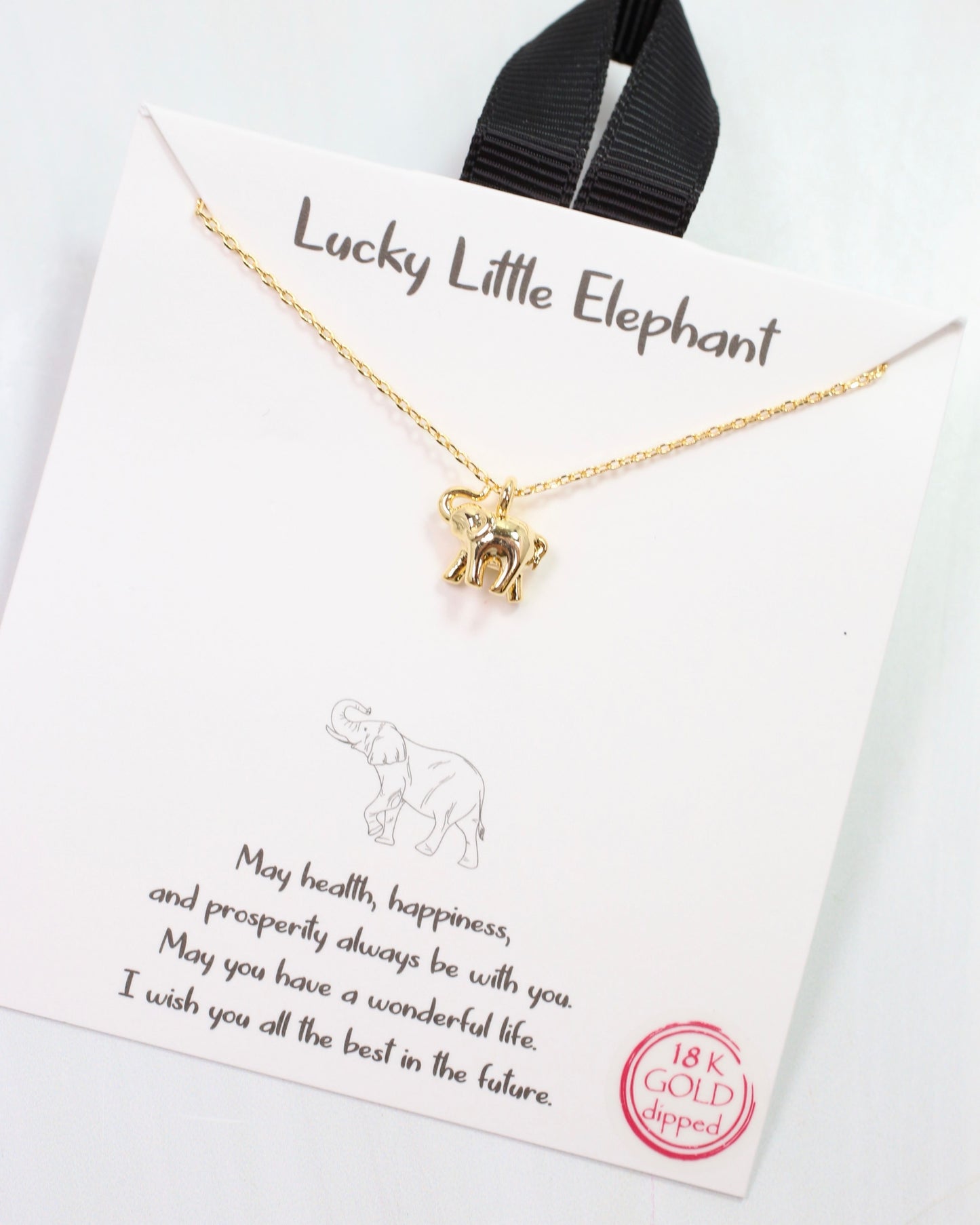 Lucky Elephant Necklace Gold