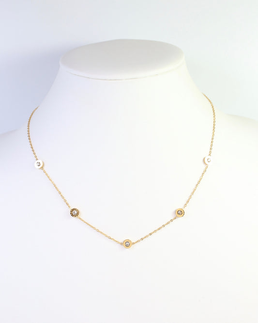 Remmy Roman Numeral CZ Necklace Gold