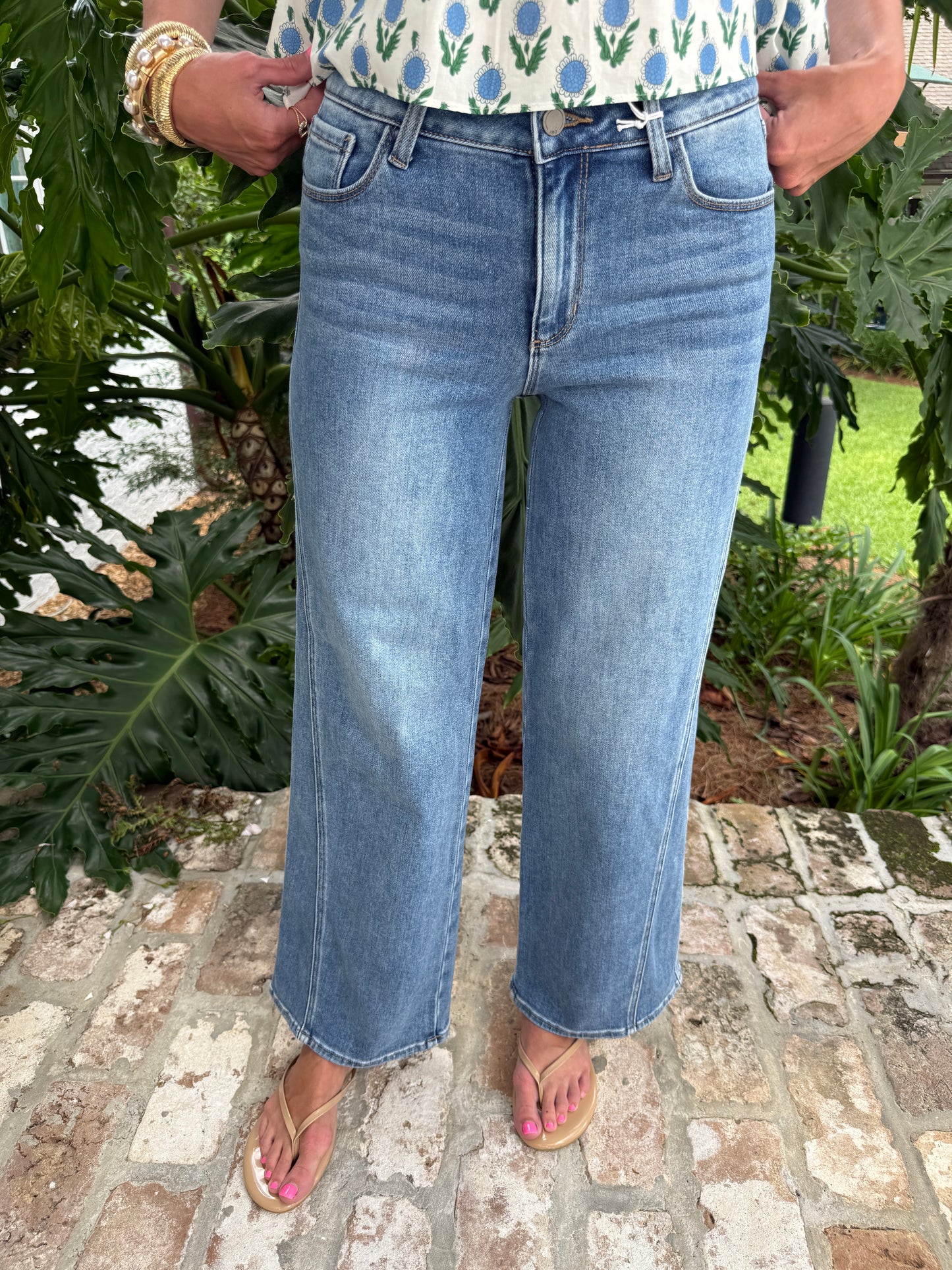 Just Black Seamed Wide Leg- Medium Denim