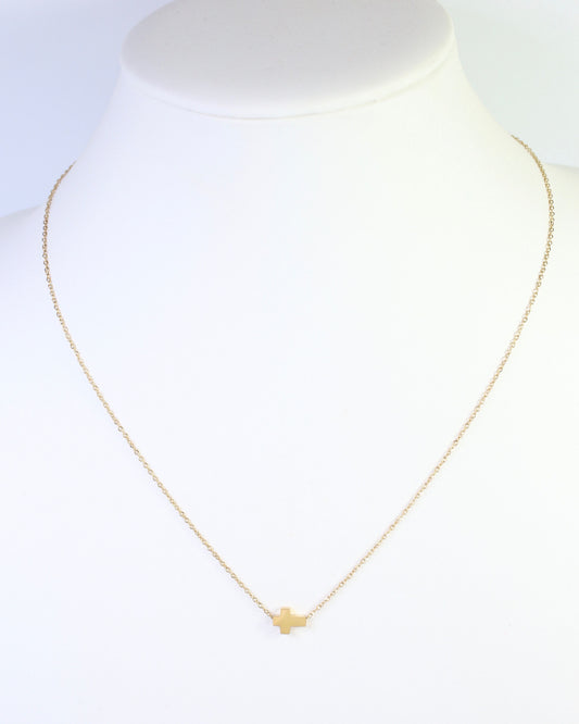 Bronx Cross Necklace Gold