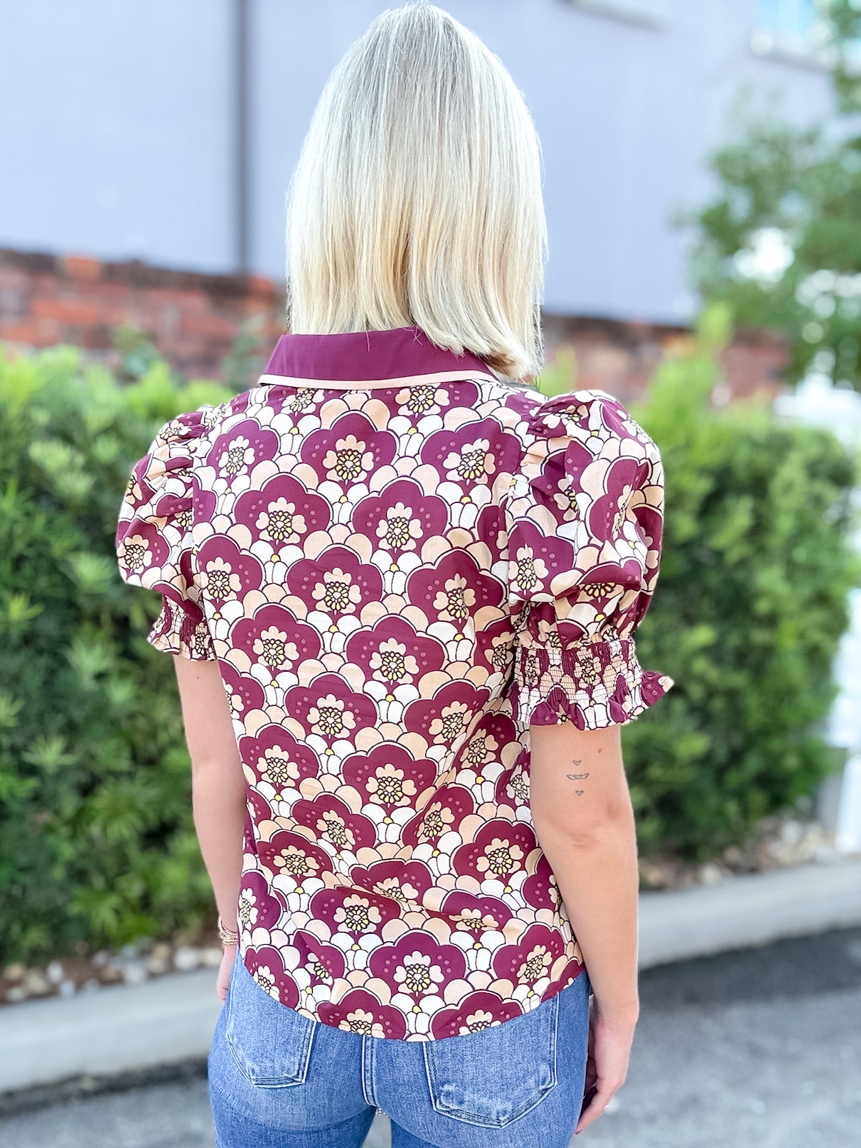 Sandra Garnet Floral Top