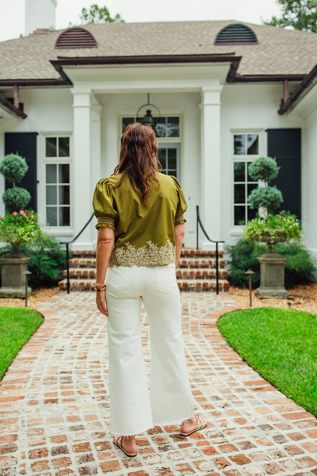 Allee Embroidered Top- Olive