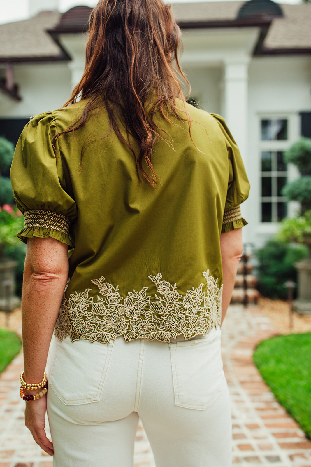 Allee Embroidered Top- Olive